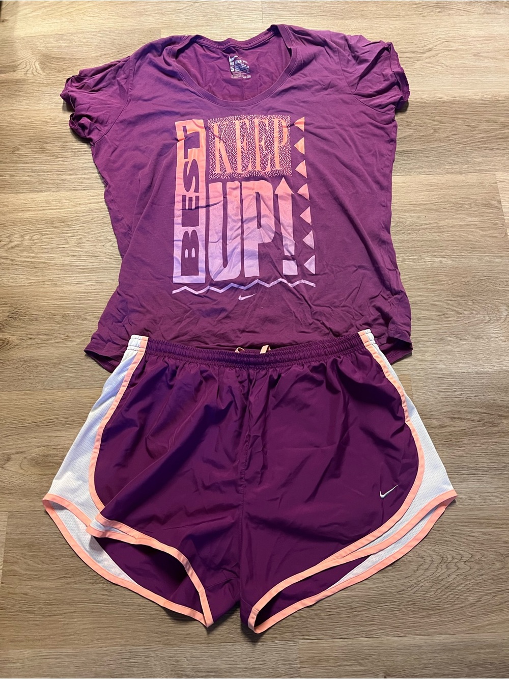 Nike Women’s Purple Athletic Shorts with Pink Trim size xl